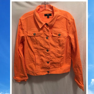 Size Large Mossimo Orange Denim Jacket - image 1